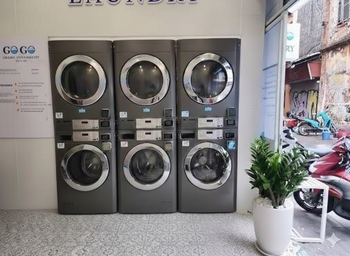 Tiệm giặt sấy mặt tiền